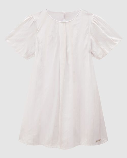 Vestido Menina Manga Balonê Em Viscose Lurex - Carinhoso
