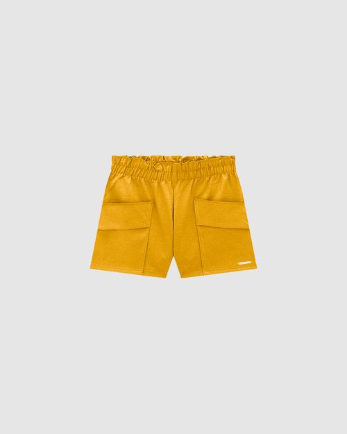 Shorts Menina Clochard Bolso Funcional Em Algodão - Carinhoso