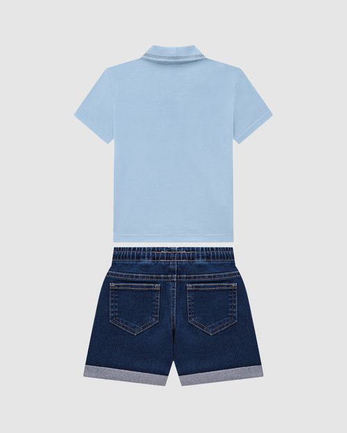 Conjunto Menino Camisa Polo Em Algodão - Carinhoso
