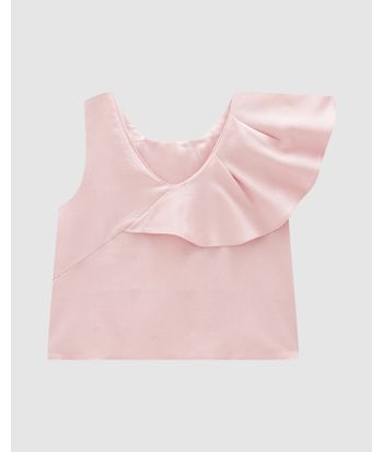 Blusa Menina Babado Assimétrico Em Viscose Lurex - Carinhoso