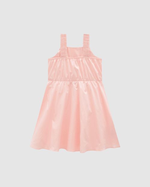 Vestido Menina Detalhe Transpassado Em Algodão Stretch - Carinhoso