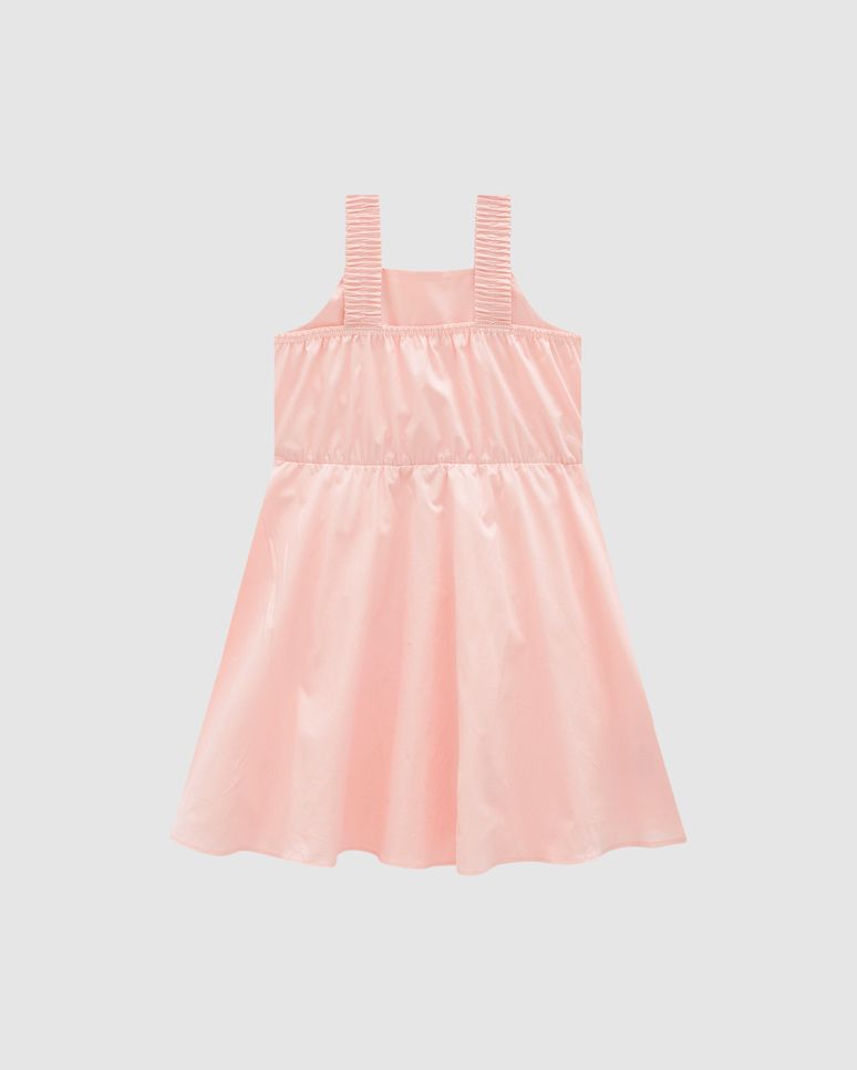 Vestido Menina Detalhe Transpassado Em Algodão Stretch - Carinhoso