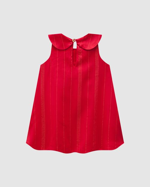 Vestido Menina Gola Diferenciada Em Viscose Lurex - Carinhoso