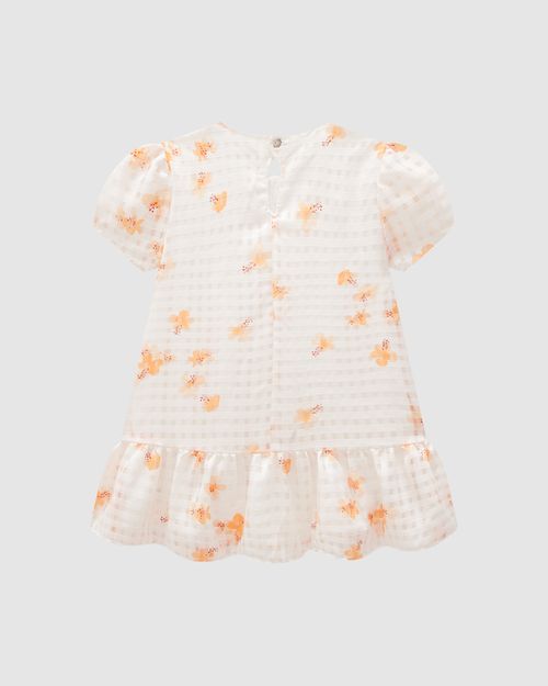 Vestido Menina Evasê Em Organza - Carinhoso