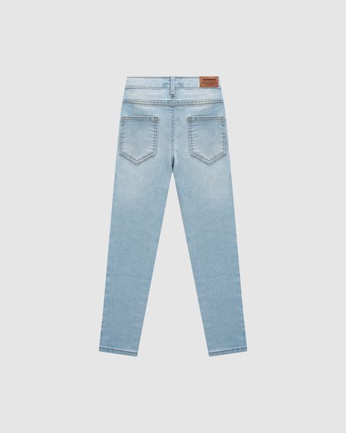 Calça Menino Skinny Bolso Funcional Em Jeans Com Elastano - Carinhoso