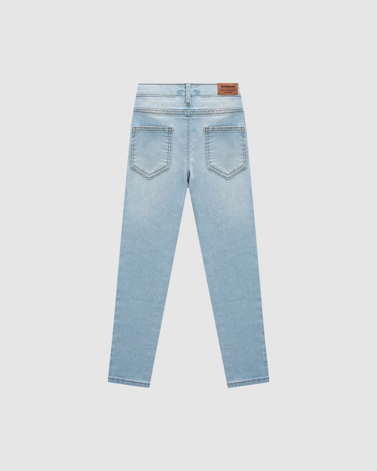 Calça Menino Skinny Bolso Funcional Em Jeans Com Elastano - Carinhoso