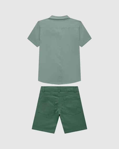 Conjunto Menino Camisa Manga Curta Em Algodão - Carinhoso