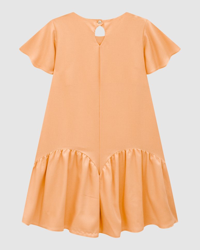 Vestido Menina Amplo Manga Godê Em Viscose Lurex - Carinhoso