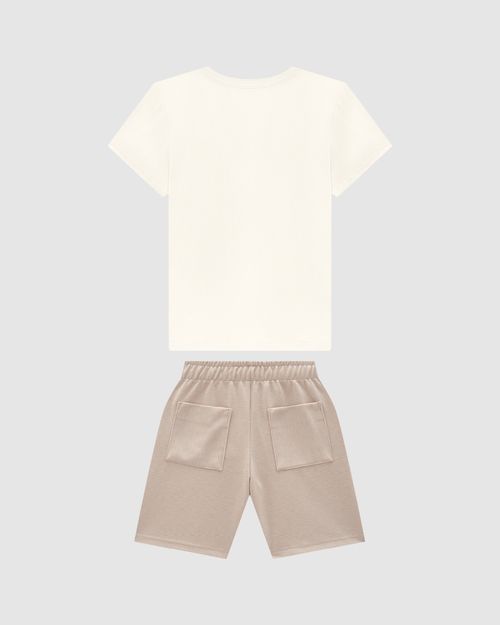 Conjunto Menino Camiseta Estampa Frontal Em Algodão - Carinhoso