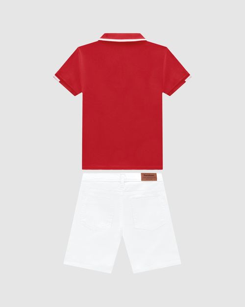Conjunto Menino Camisa Polo E Bermuda Sarja - Carinhoso