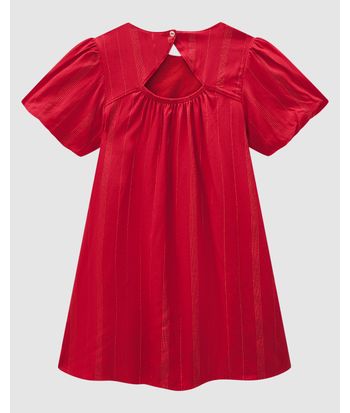 Vestido Menina Manga Balonê Em Viscose Lurex - Carinhoso