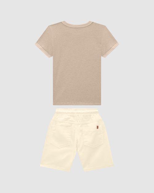 Conjunto Menino Camiseta Em Malha Texturizada - Carinhoso
