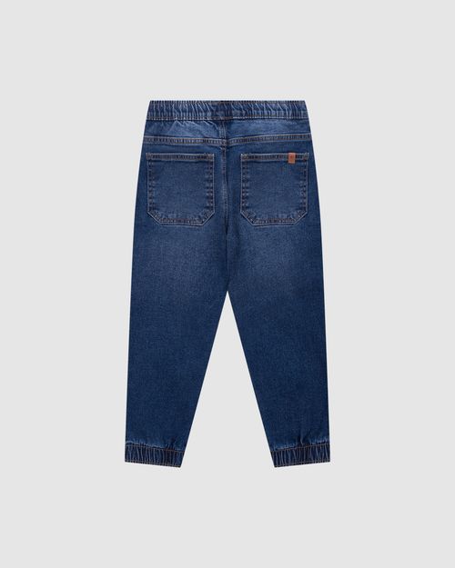 Calça Menino Jogger Cintura Média Em Jeans Com Elastano - Carinhoso