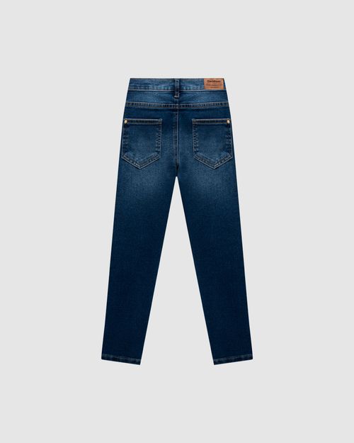 Calça Menino Skinny Bolso Funcional Em Jeans Com Elastano - Carinhoso
