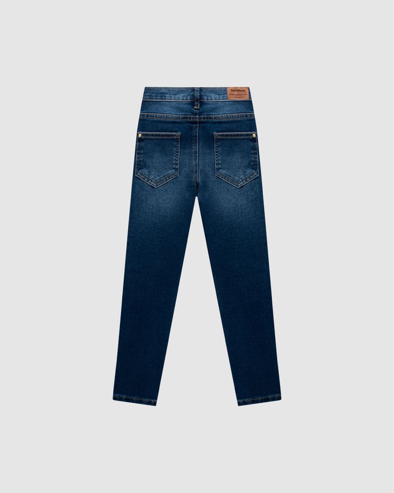 Calça Menino Skinny Bolso Funcional Em Jeans Com Elastano - Carinhoso