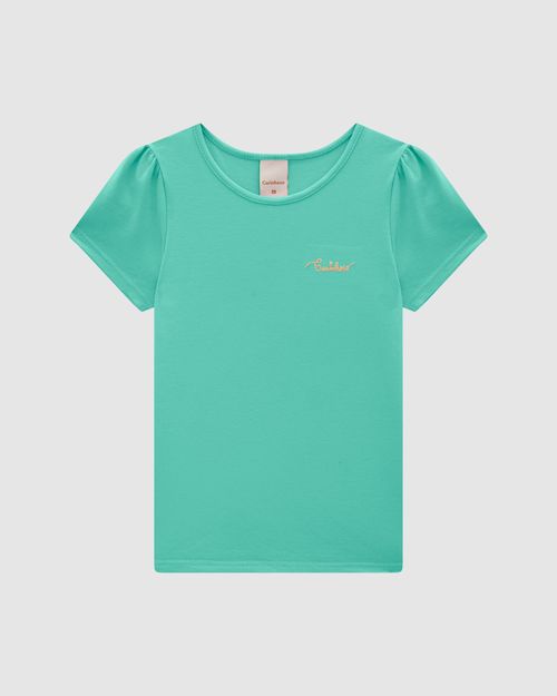 Blusa Menina Bordado No Peitoral Em Malha De Algodão - Carinhoso