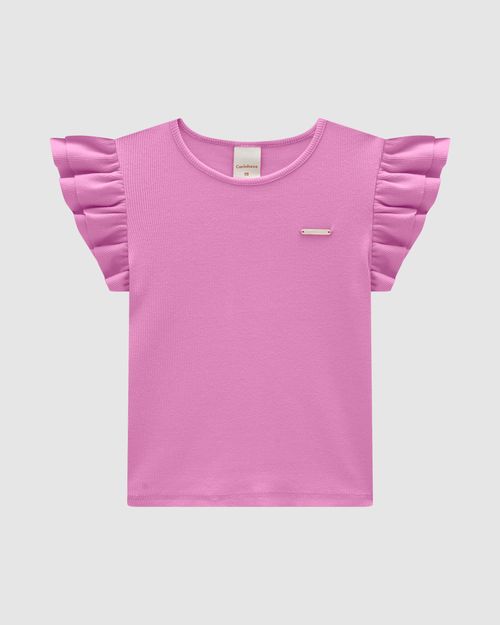 Blusa Menina Manga Babado Em Ribana - Carinhoso