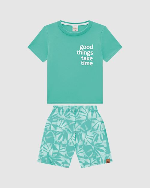Conjunto Menino Good Things Take Time Em Algodão - Carinhoso