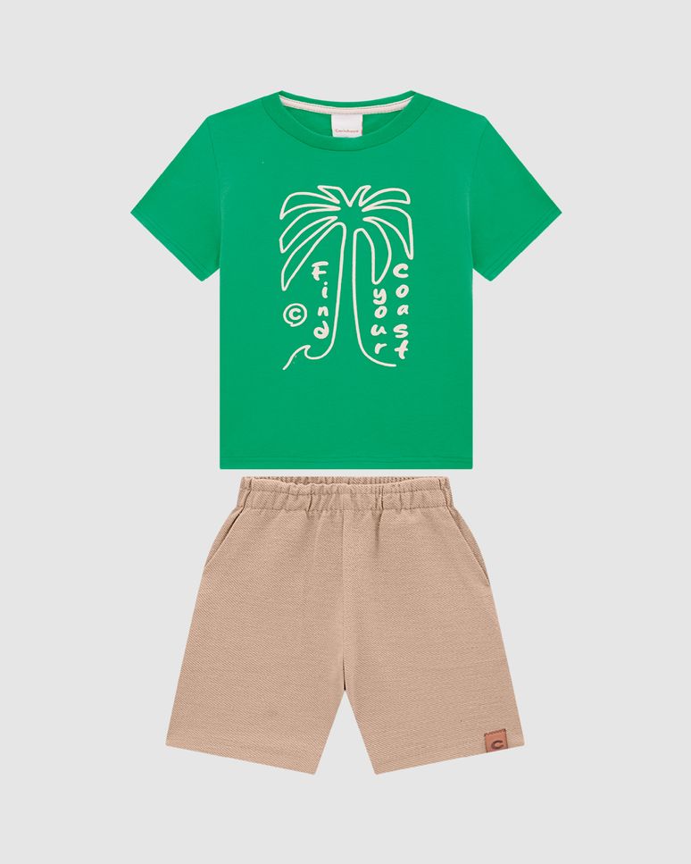 Conjunto Menino Find Your Coast Em Algodão - Carinhoso