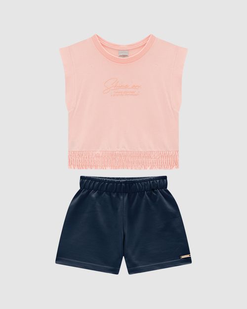 Conjunto Menina Blusa Shine On Em Algodão - Carinhoso