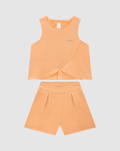 Conjunto Menina Regata Detalhe Transpassado Em Viscose Lurex - Carinhoso