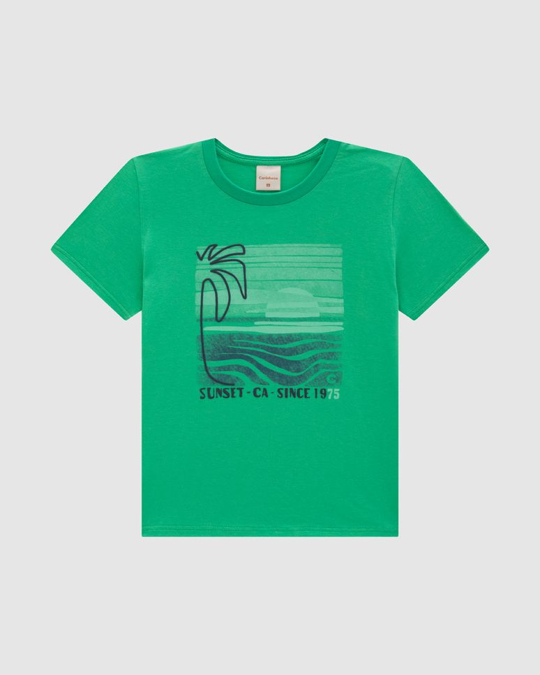 Camiseta Menino Estampa Sunset Em Algodão - Carinhoso