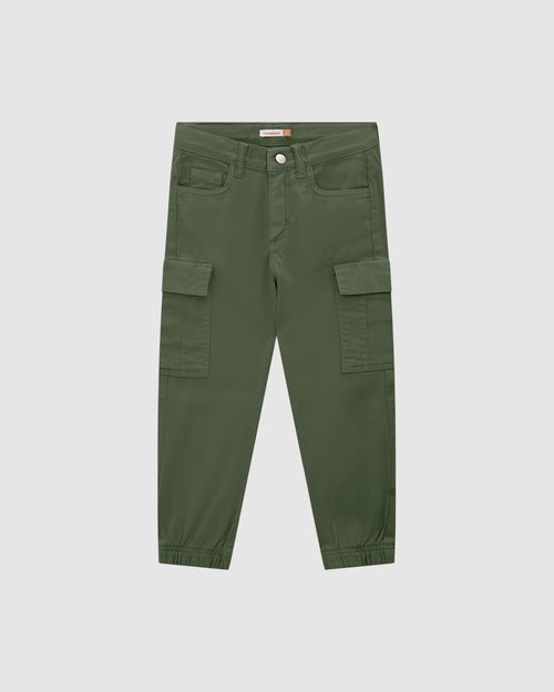 Calça Menino Jogger Cargo Em Sarja - Carinhoso