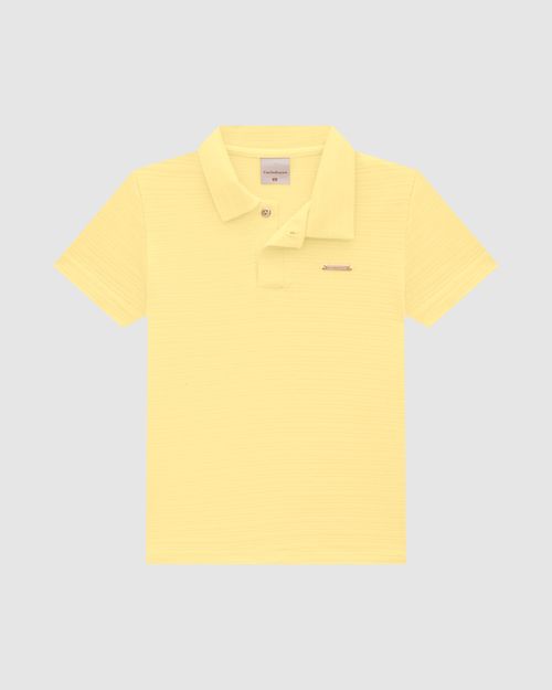 Blusa Menina Polo Em Malha Texturizada - Carinhoso