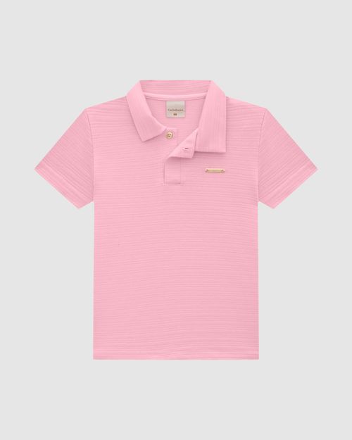 Blusa Menina Polo Em Malha Texturizada - Carinhoso