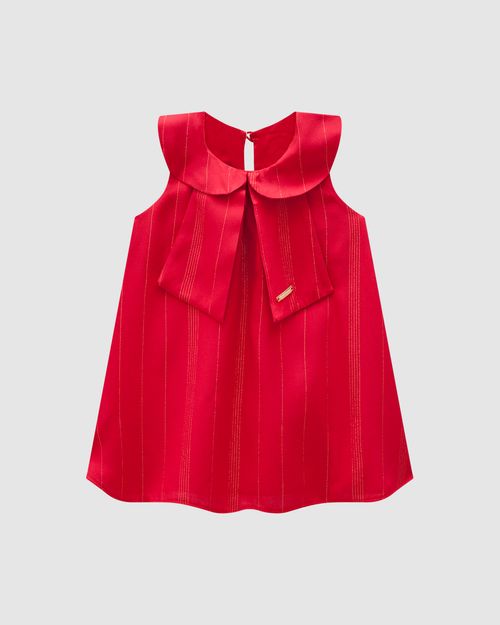 Vestido Menina Gola Diferenciada Em Viscose Lurex - Carinhoso