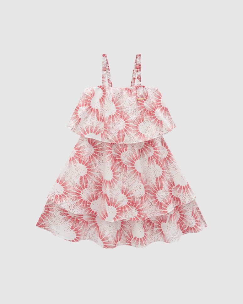 Vestido Menina Decote Reto Em Viscose - Carinhoso