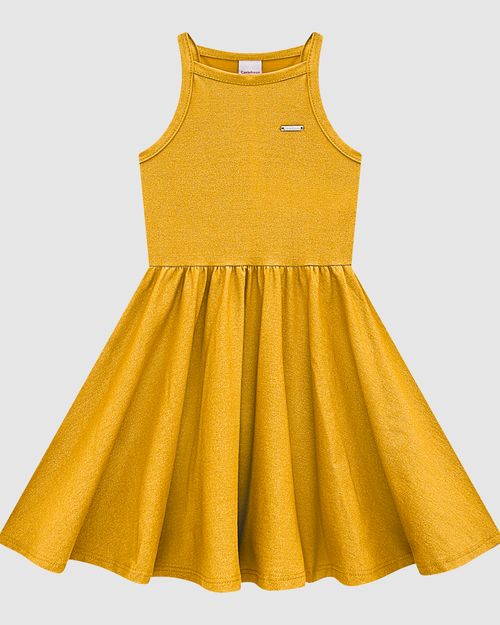 Vestido Menina Regata Em Algodão Com Glitter - Carinhoso