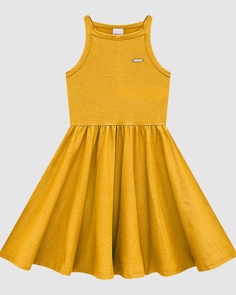 Vestido Menina Regata Em Algodão Com Glitter - Carinhoso