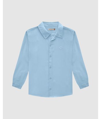Camisa Menino Tradicional Manga Longa Em Algodão Texturizado Carinhoso