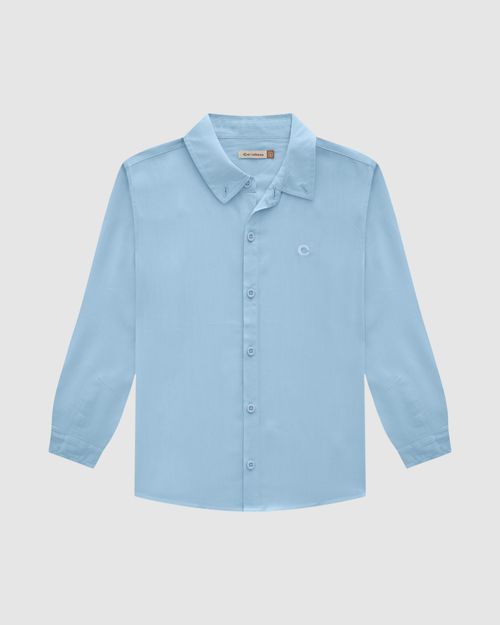 Camisa Menino Tradicional Manga Longa Em Algodão Texturizado Carinhoso
