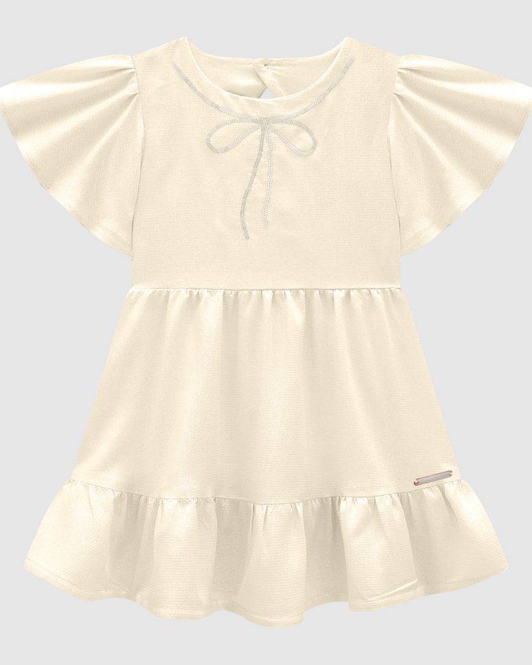 Vestido Menina Bordado Lantejoulas Em Viscose Lurex - Carinhoso