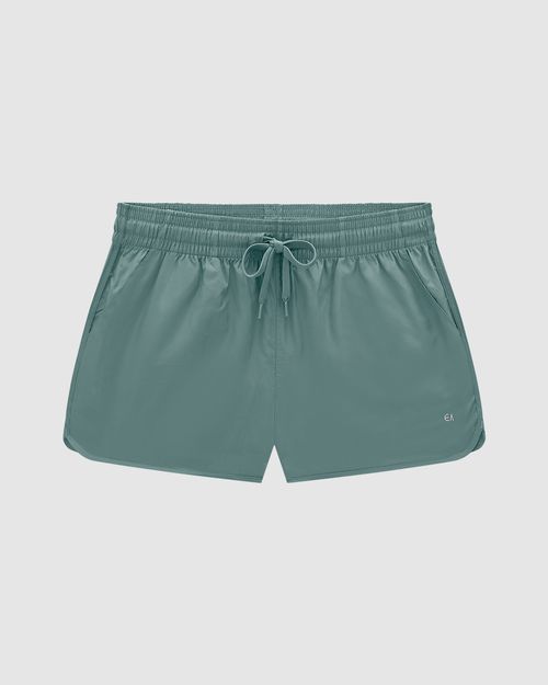 Shorts Feminino Barra Arredondada Em Tafetá - ENFIM