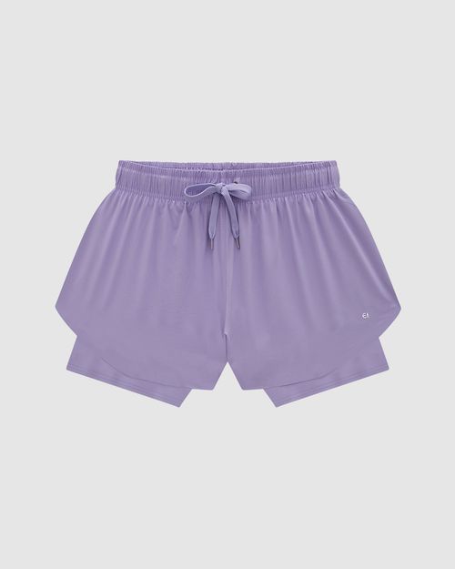 Shorts Duplo Feminino Cadarço Frontal Em Tafetá  - ENFIM