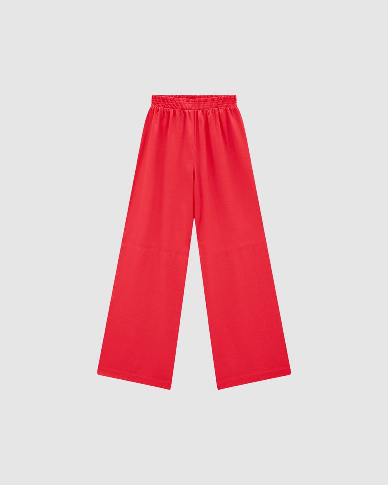 Calça Palazzo Feminina Cintura Alta Em Viscolinho - ENFIM