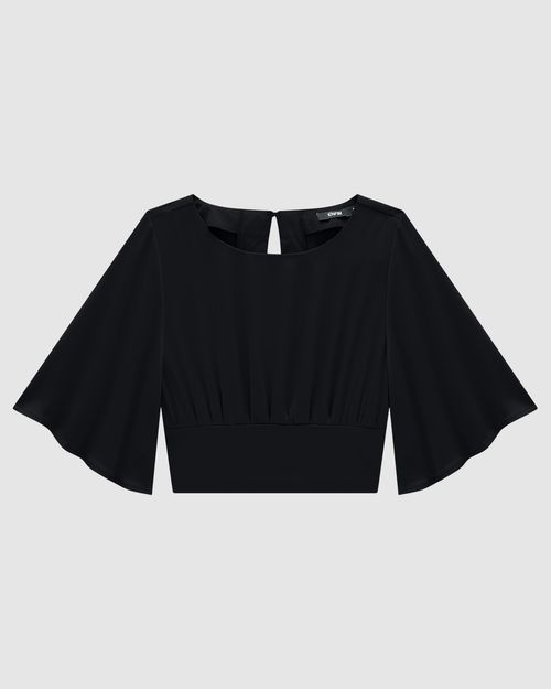Blusa Cropped Feminina Recorte Busto Em Cetim - ENFIM