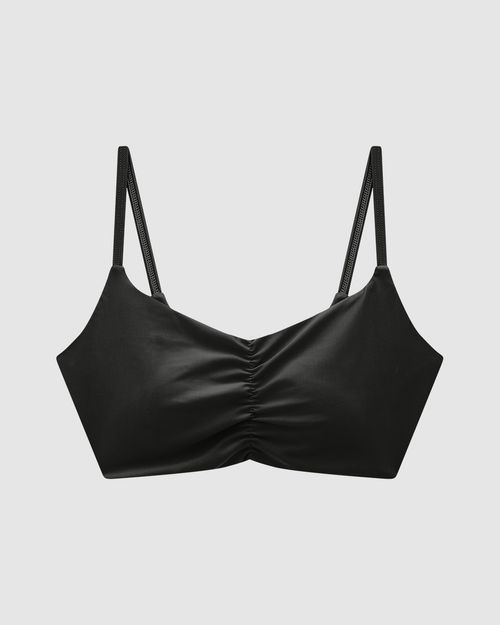Top Esportivo Franzido Frontal Em Malha Poliamida Stretch - ENFIM