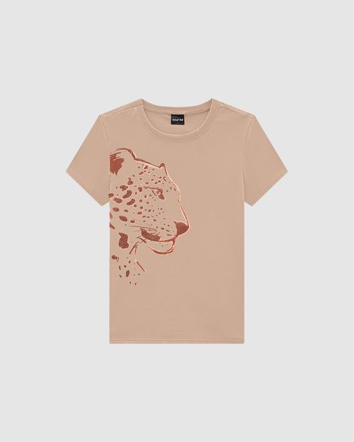 T-Shirt Feminina Slim Estampa Resinada Em Algodão - ENFIM