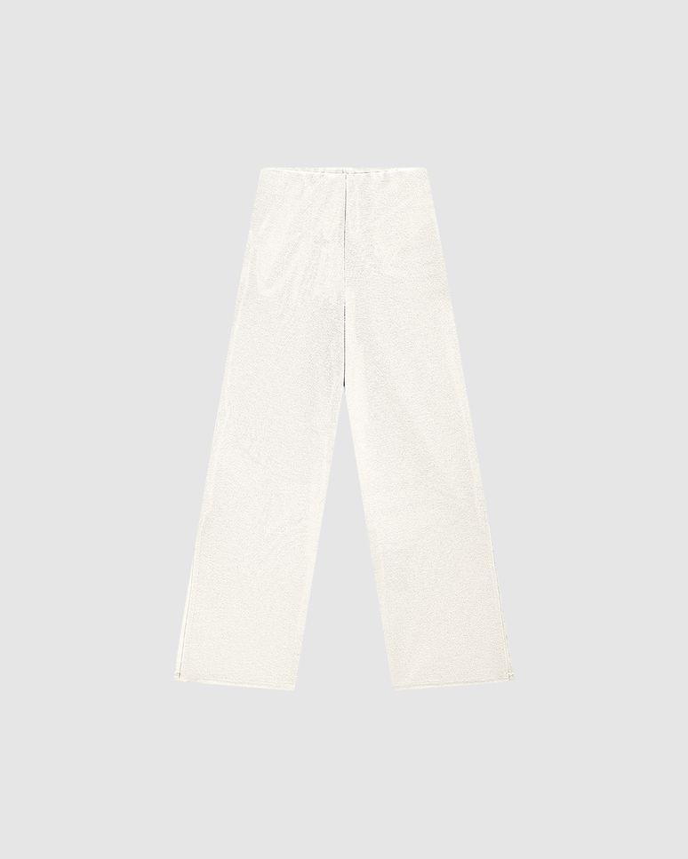 Calça Wide Leg Cropped Feminina Fenda Lateral Em Malha Lurex - ENFIM