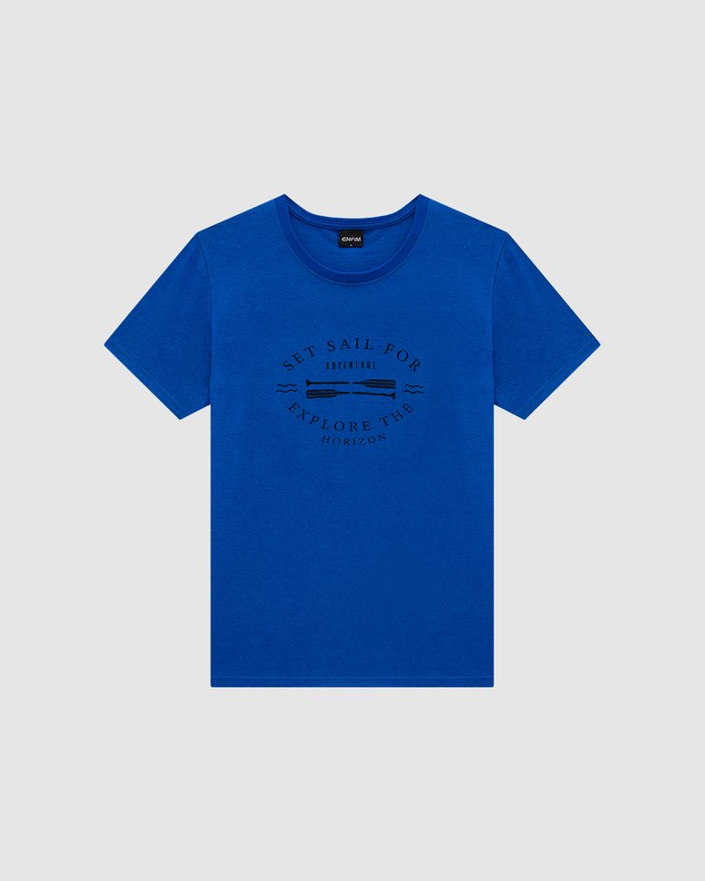 Camiseta Masculina Slim Set Sail For Adventure Em Malha Linho - ENFIM