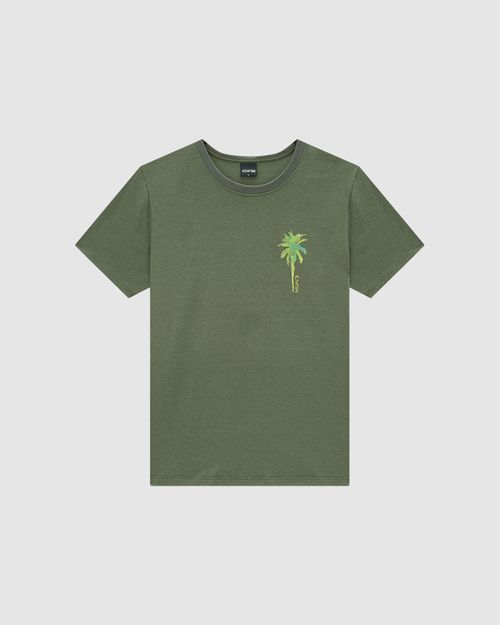 Camiseta Masculina Slim Estampa Frente E Costas Em Malha Linho - ENFIM