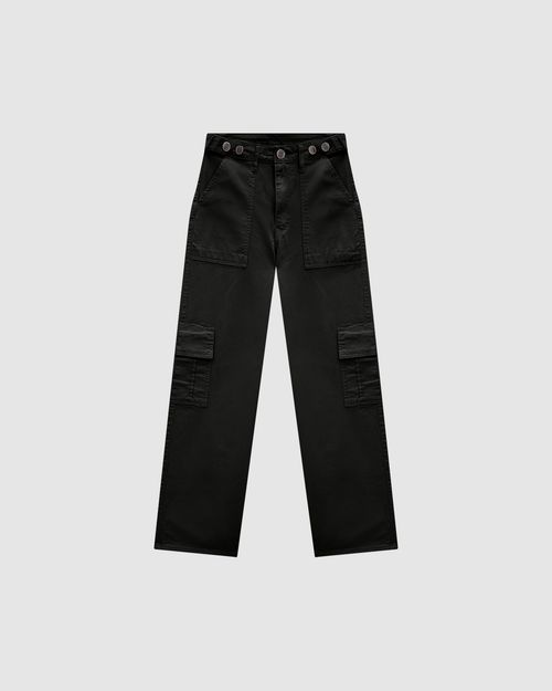 Calça Feminina Reta 90's Bolso Cintura Com Regulador Em Sarja - ENFIM