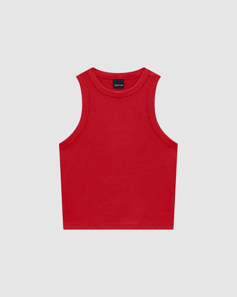 Regata Feminina Decote Halter Neck Em Ribana - ENFIM