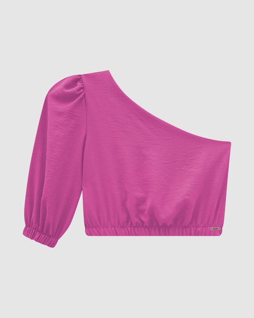 Blusa Cropped Feminina Decote Ombro Só Em Malha Texturizada - ENFIM