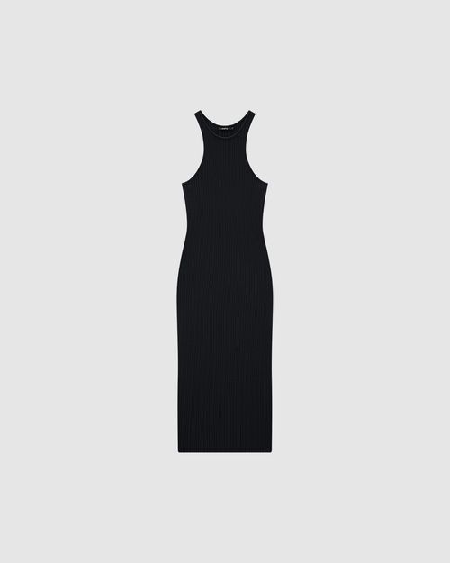 Vestido Midi Feminino Decote Halter Neck Em Tricô De Viscose - ENFIM