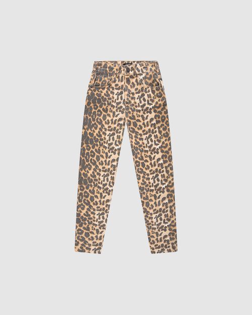 Calça Feminina Barrel Animal Print Em Jeans 100% Algodão - ENFIM